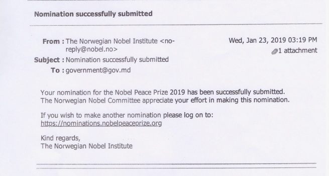 Candidatura lui Ion Lazarenco a fost acceptată în concursul pentru Premiul Nobel