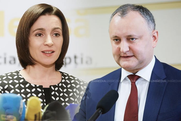 SONDAJ// Igor Dodon va câștiga în turul doi la alegerile prezidențiale din acest an cu o diferență de aproape 10% față de Maia Sandu